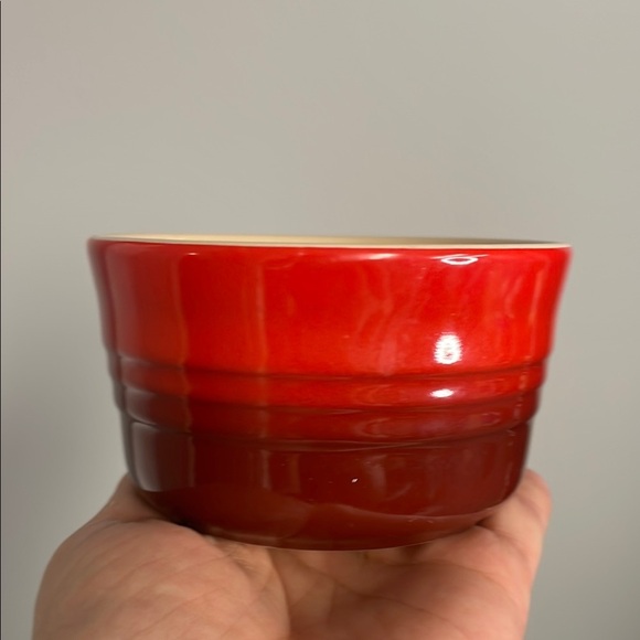 Le Creuset Other - Le Creuset Mini Ramekin Souffle Dish Red Single Two Toned